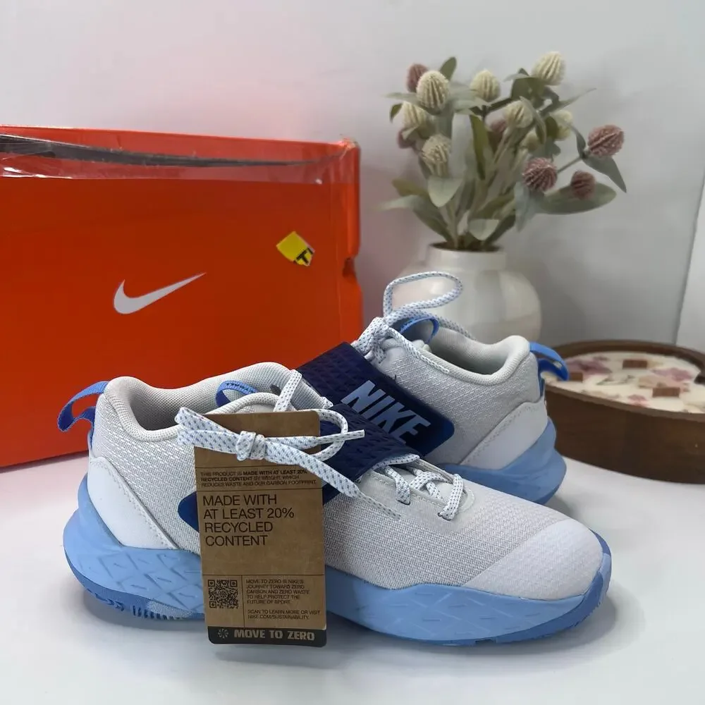 Nike Team Hustle D 12 (GS) White/University Blue HF6279 100 Boys 5Y Tried On